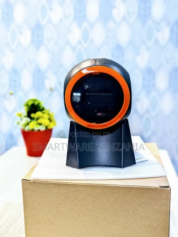 Desktop 2D Barcode Scanner with Orange Ring Design - Buy in Dar es Salaam, Tanzania | Smartware