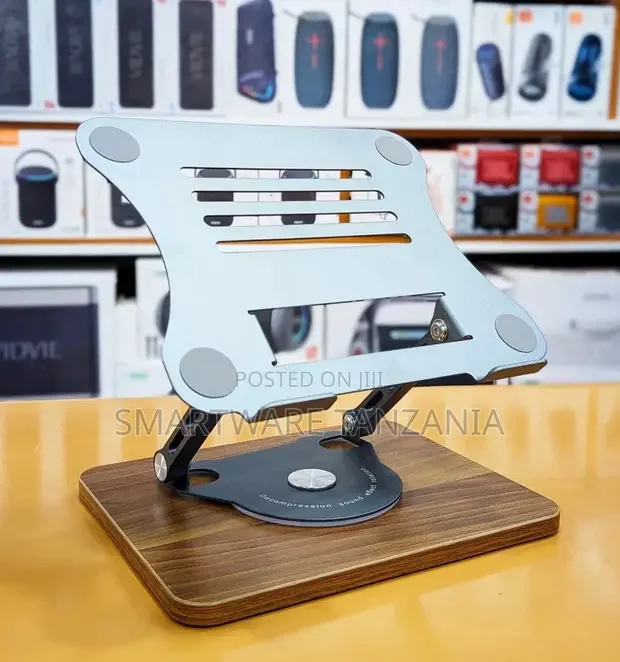 Desktop Bamboo Aluminum And Wooden Portable Laptop Stand - Buy in Dar es Salaam, Tanzania | Smartware