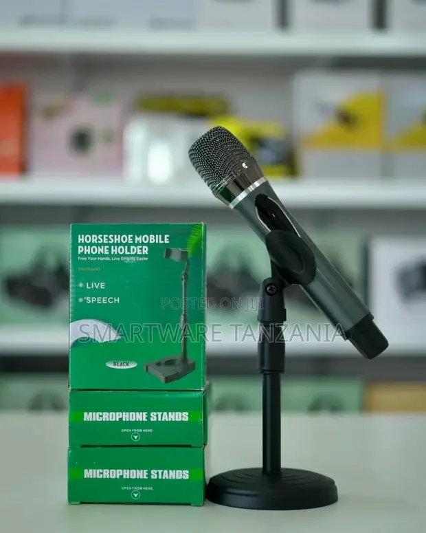 Desktop Microphone Stand With Phone Holder for Live Streaming Speech