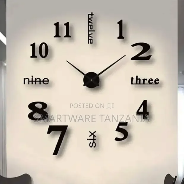 DIY Wall Clock 3D Frameless Silent Sticker - Buy in Dar es Salaam, Tanzania | Smartware