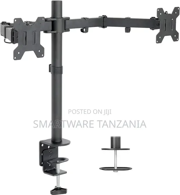 Double Monitor Desk Stand - Heavy Duty Fully Adjustable Arms - Buy in Dar es Salaam, Tanzania | Smartware