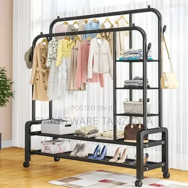 Double Rod Clothes Rack with Wheels - Buy in Dar es Salaam, Tanzania | Smartware