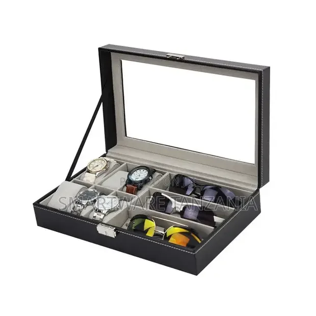 Dual Compartment Watch Sunglasses Display Box Black Latch - Buy in Dar es Salaam, Tanzania | Smartware