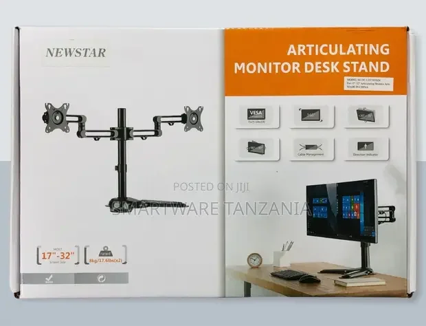 Dual Monitor Arm Stand Desk Freestanding PC Screen Riser - Buy in Dar es Salaam, Tanzania | Smartware