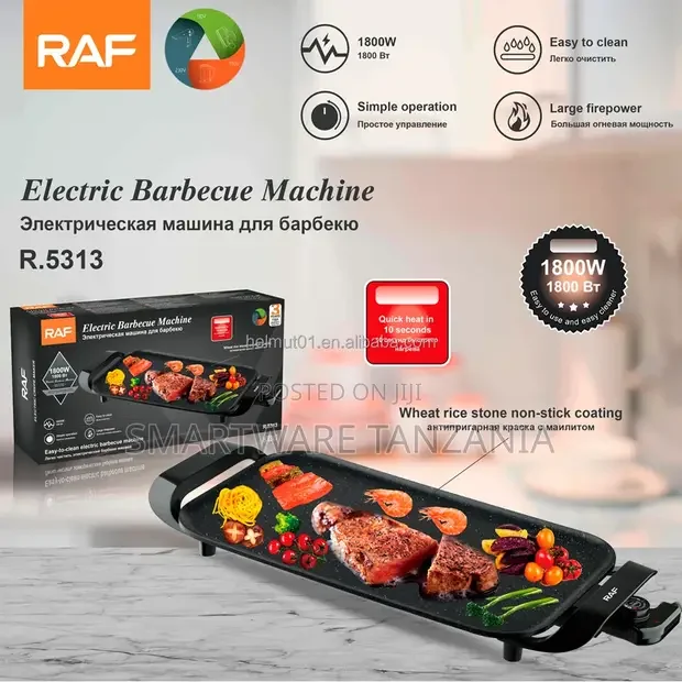 Electric Barbecue Grill - Non-Stick Smokeless IndoorOutdoor Grill