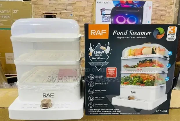 Electric Food Steamer 3 Tier BPA-free Basket - Buy in Dar es Salaam, Tanzania | Smartware