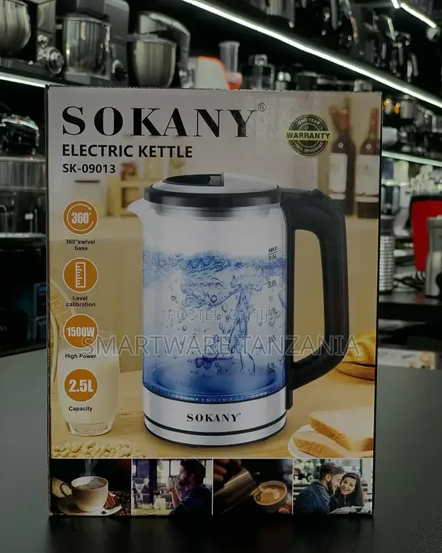 Electric Kettle 2.5L Glass BPA Free - Buy in Dar es Salaam, Tanzania | Smartware