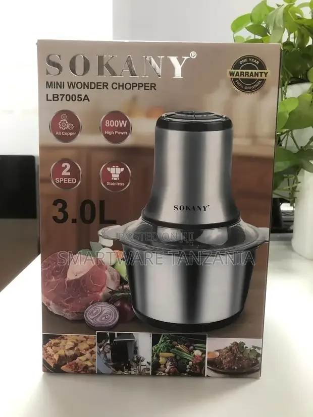 Electric Kitchen Chopper With 3L Bowl Meat Grinder, 4 Blades