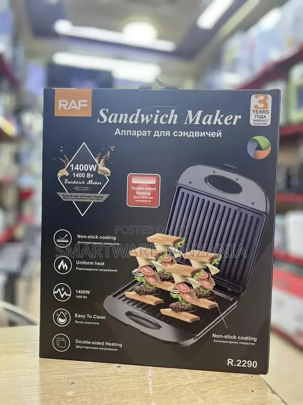 Electric Sandwich Maker Non-stick Coating - Buy in Dar es Salaam, Tanzania | Smartware