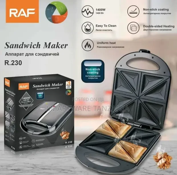 Electric Sandwich Toast Maker 4 Half Slices - Buy in Dar es Salaam, Tanzania | Smartware