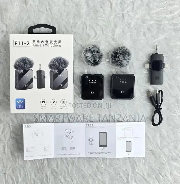 F11-2 Professional Wireless Microphone Set Dual Transmitter - Buy in Dar es Salaam, Tanzania | Smartware