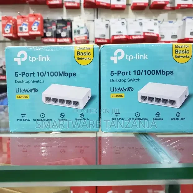 Fast Ethernet Switch, 5 X 10100mbps Ports, Plug And Play