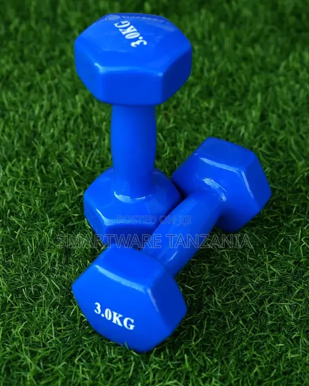 Fitness 2pcs 3kg Dumbbells Deluxe Vinyl Coated Hand Weights - Buy in Dar es Salaam, Tanzania | Smartware