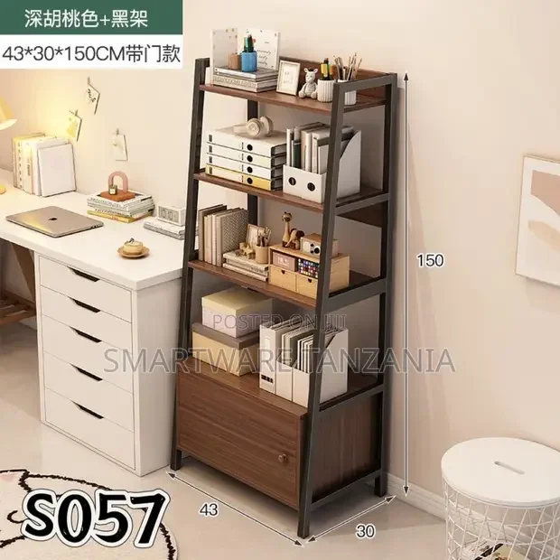 4-Tier Floor Bookshelf Tall Standing Bookcase Rack - Buy in Dar es Salaam, Tanzania | Smartware