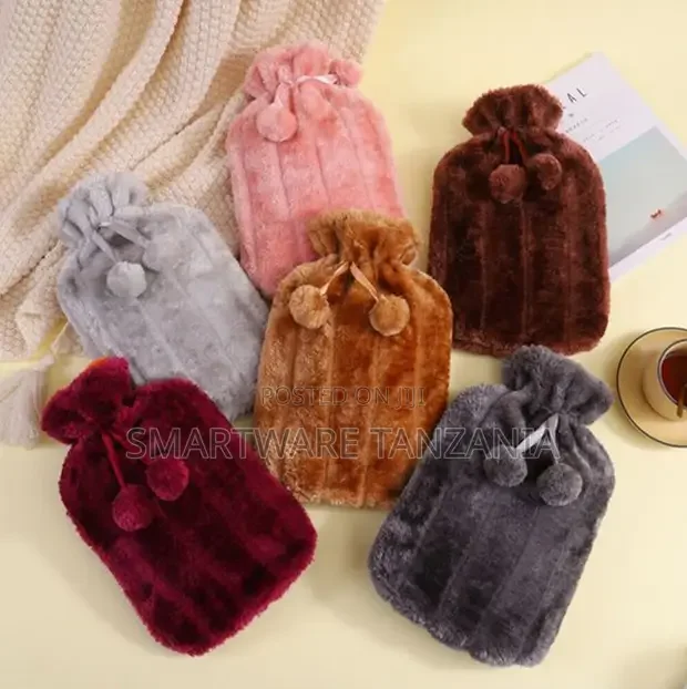Fluffy Pom-Pom Hot Water Bottle Covers Set of Six Colors - Buy in Dar es Salaam, Tanzania | Smartware