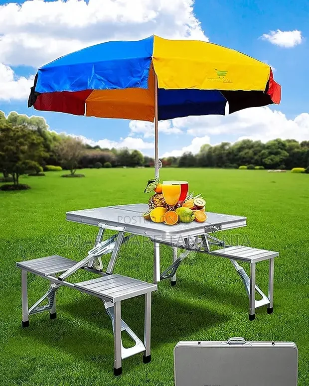 Fold Up Suitcase Table For Travel Picnic Camping BBQ Party