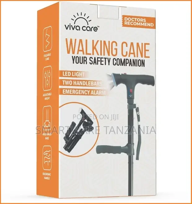 Foldable Adjustable Walking Cane with LED Light - Buy in Dar es Salaam, Tanzania | Smartware