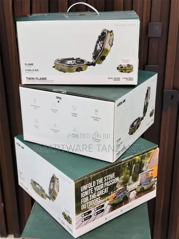 Foldable Camping Gas Stove Portable Outdoor Dual Burner