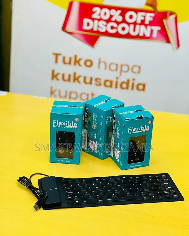 Foldable Flexible 85 Keys USB Wired Rollup Silicone Keyboard - Buy in Dar es Salaam, Tanzania | Smartware