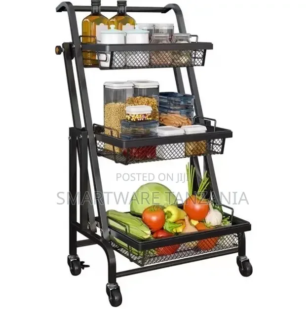 Foldable Kitchen Cart, Rolling Utility Cart With Handle - Buy in Dar es Salaam, Tanzania | Smartware