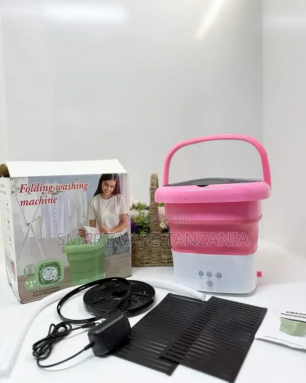 Folding Washing Machine Mini Portable Electric Pink Bucket - Buy in Dar es Salaam, Tanzania | Smartware