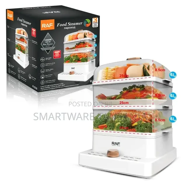 Electric 3-Tier Food Steamer for Healthy Cooking - Buy in Dar es Salaam, Tanzania | Smartware