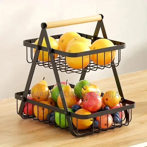Fruit Basket Bowl, Metal Storage Basket Fruits Stand Holder