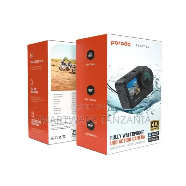 Fully Waterproof UHD Action Camera Dual Display - Buy in Dar es Salaam, Tanzania | Smartware