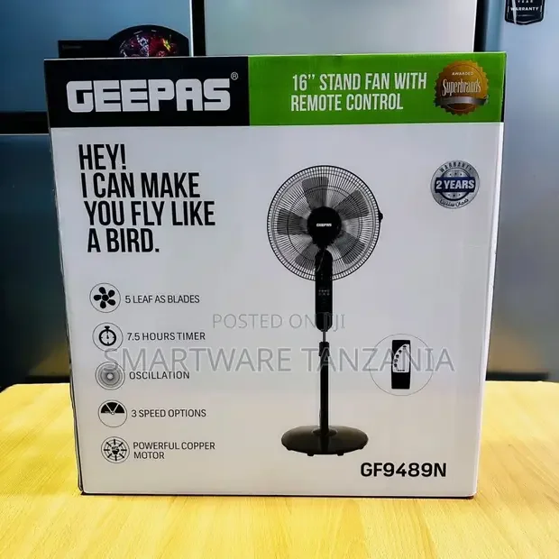 Geepas 16 Stand Fan With Remote Control - Buy in Dar es Salaam, Tanzania | Smartware