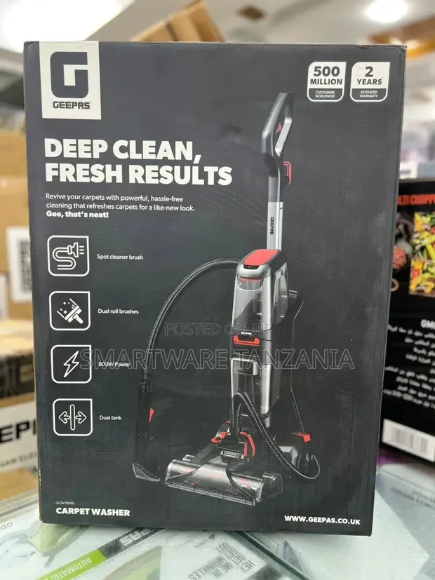 Geepas GCW19060 Carpet Washer Dual Roll Brush 800w Cleaner - Buy in Dar es Salaam, Tanzania | Smartware