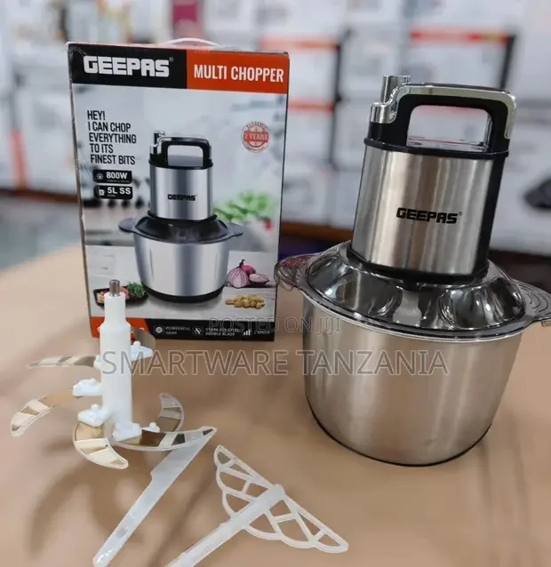 Geepas Multi Chopper 800w 5l Stainless Steel Double Blade - Buy in Dar es Salaam, Tanzania | Smartware