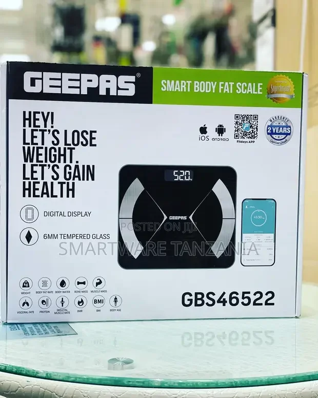Geepas Smart Body Fat Scale - Portable Lightweight Bluetooth