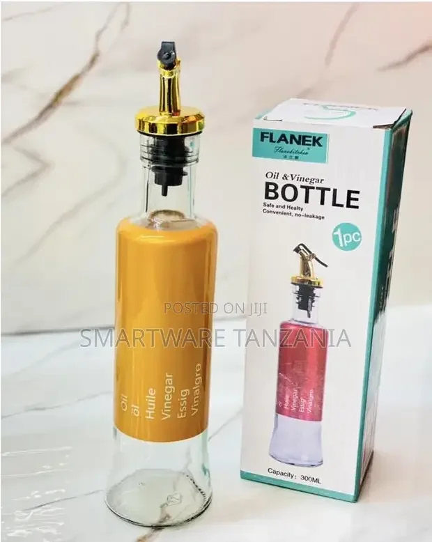 Glass Oil Bottle And Vinegar Pouring Dispenser Condiment Set