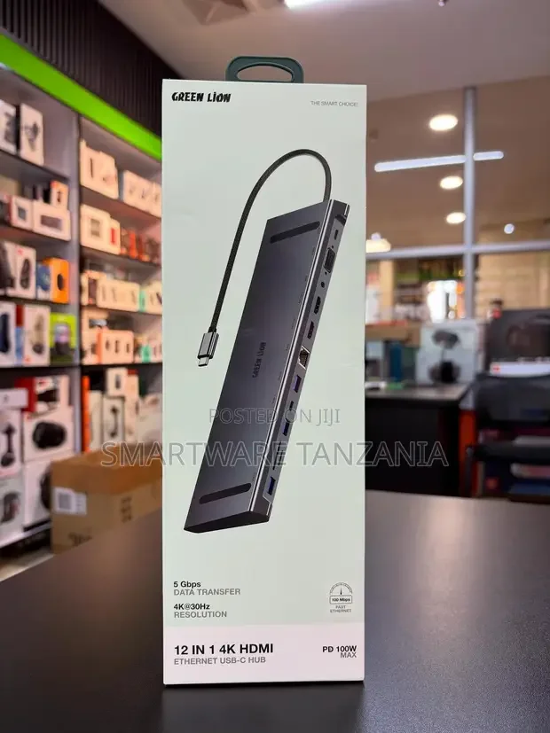 Green Lion 12 in 1 HDMI Ethernet USB C Hub - Buy in Dar es Salaam, Tanzania | Smartware