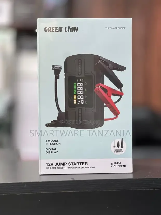 Green Lion 12V Jump Starter With Air Compressor - Buy in Dar es Salaam, Tanzania | Smartware