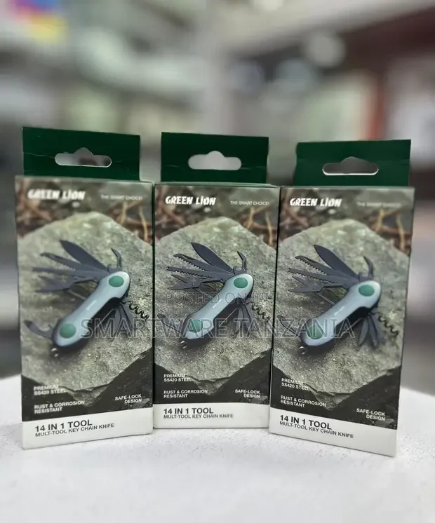 Green Lion 14-in-1 Multi-Tool Keychain Knife - Buy in Dar es Salaam, Tanzania | Smartware