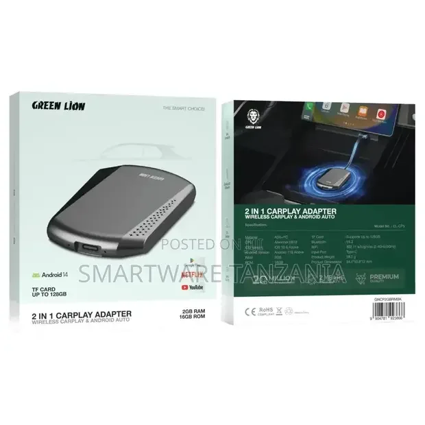 Green Lion 2 in 1 Carplay Adapter 2GB RAM - Buy in Dar es Salaam, Tanzania | Smartware