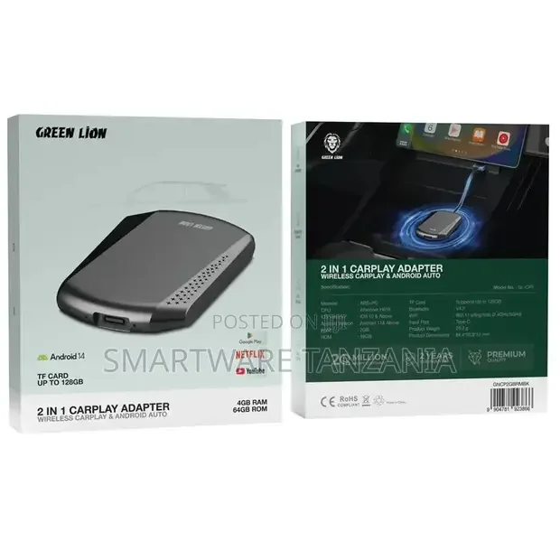 Green Lion 2 in 1 Carplay Adapter 4gb Ram - Black