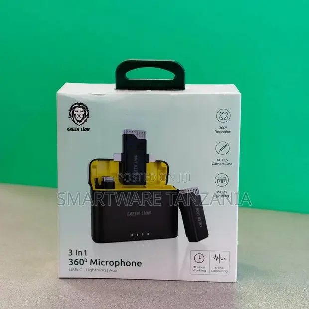 Green Lion 3-in-1 360° Wireless Microphone - Buy in Dar es Salaam, Tanzania | Smartware