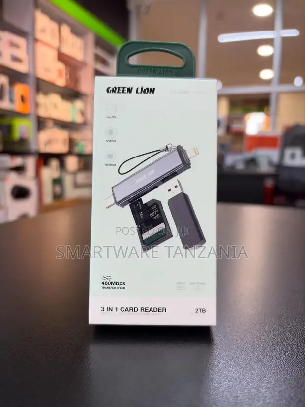 Green Lion 3 in 1 Card Reader USB-C Lightning - Buy in Dar es Salaam, Tanzania | Smartware