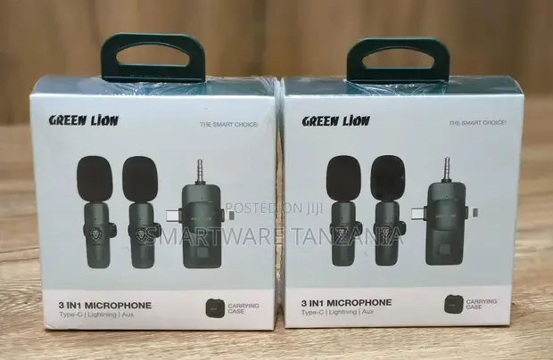 Green Lion 3 in 1 Microphone Type-C Lightning Aux - Buy in Dar es Salaam, Tanzania | Smartware