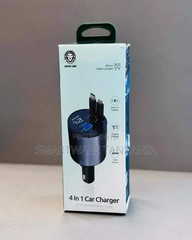 Green Lion 4-in-1 Car Charger 50W - Buy in Dar es Salaam, Tanzania | Smartware
