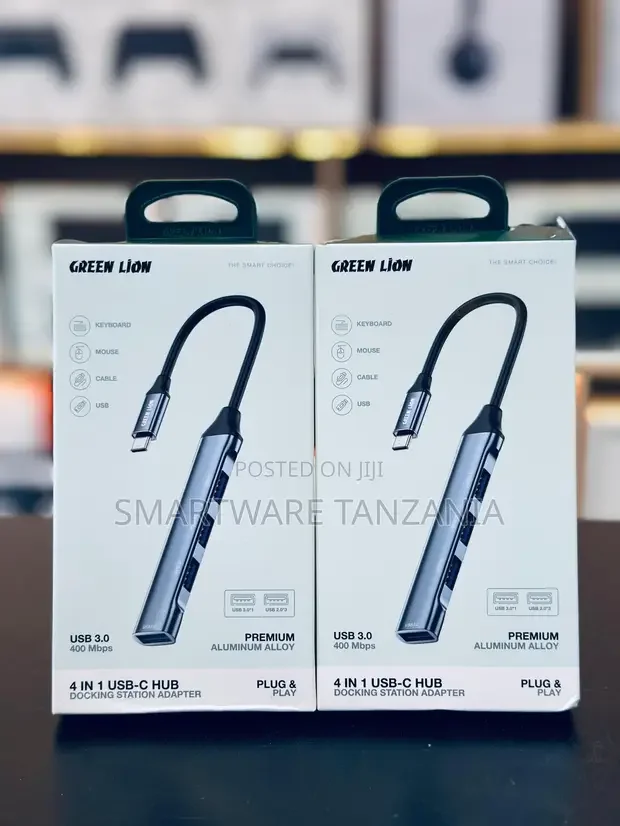 Green Lion 4-in-1 USB-C Hub Aluminum - Buy in Dar es Salaam, Tanzania | Smartware