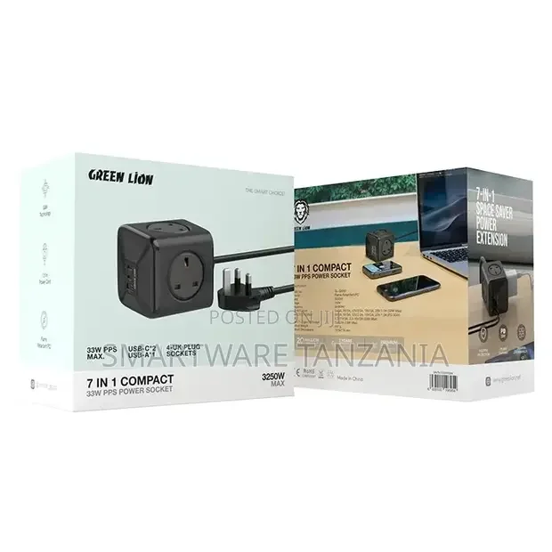 Green Lion 7 in 1 Compact 33W PPS Power Socket - Buy in Dar es Salaam, Tanzania | Smartware