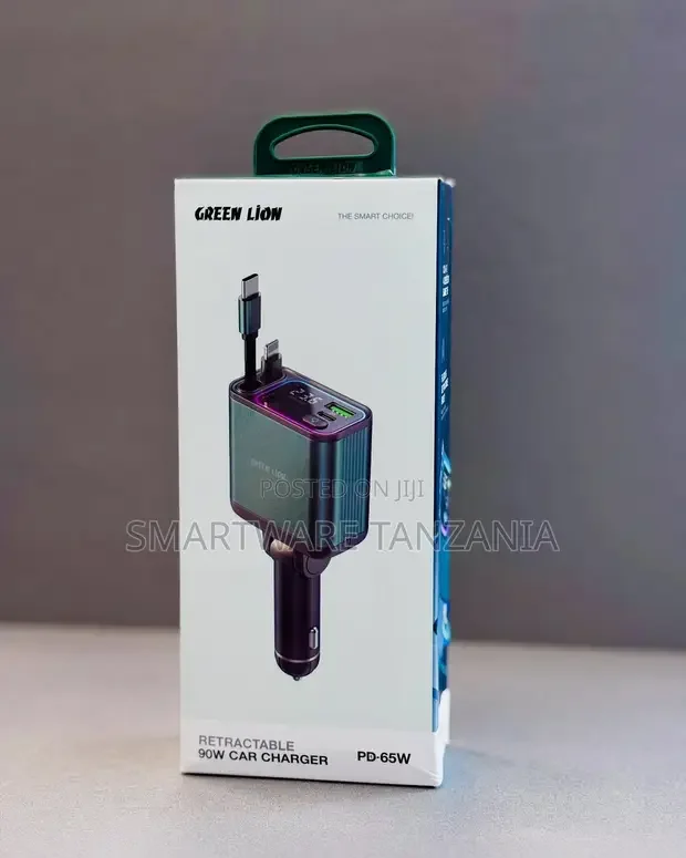 Green Lion 90W Retractable Car Charger - Buy in Dar es Salaam, Tanzania | Smartware