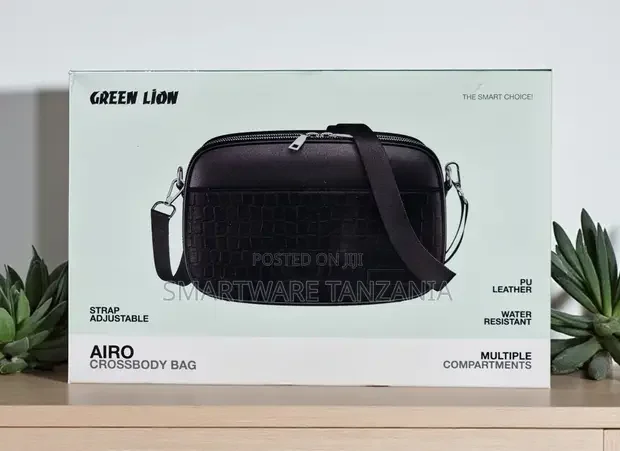 Green Lion Airo Crossbody Bag - Black PU Leather Adjustable - Buy in Dar es Salaam, Tanzania | Smartware