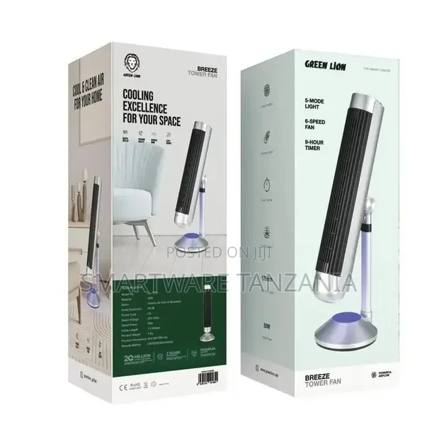 Green Lion Breeze Tower Fan - Silver - Buy in Dar es Salaam, Tanzania | Smartware