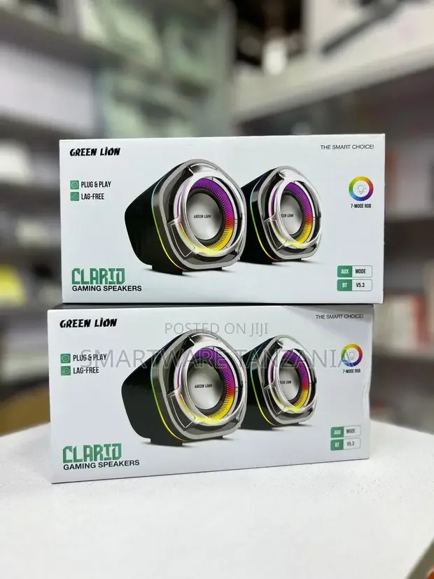 Green Lion Clario Gaming Speakers 7-Mode RGB - Buy in Dar es Salaam, Tanzania | Smartware