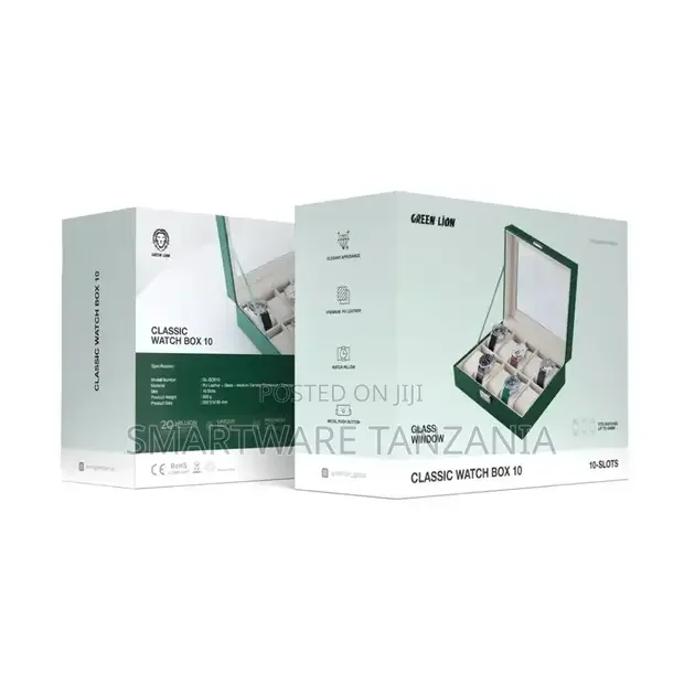 Green Lion Classic Watch Box 10 Slots With Glass - Buy in Dar es Salaam, Tanzania | Smartware