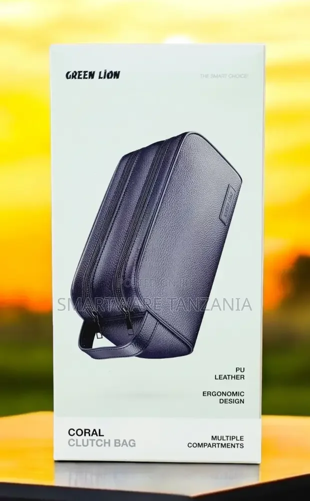 Green Lion Coral Clutch Bag 2 Zip, Ergonomic Design - Buy in Dar es Salaam, Tanzania | Smartware